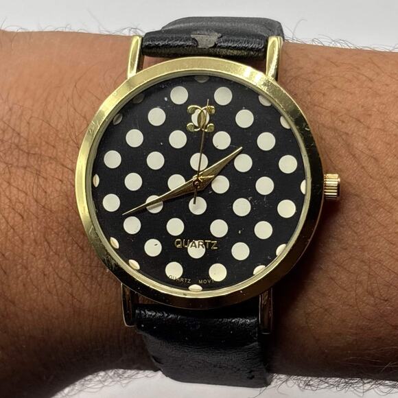 Gold & Black Poke A Dot Men's Watch - Picture 1 of 4
